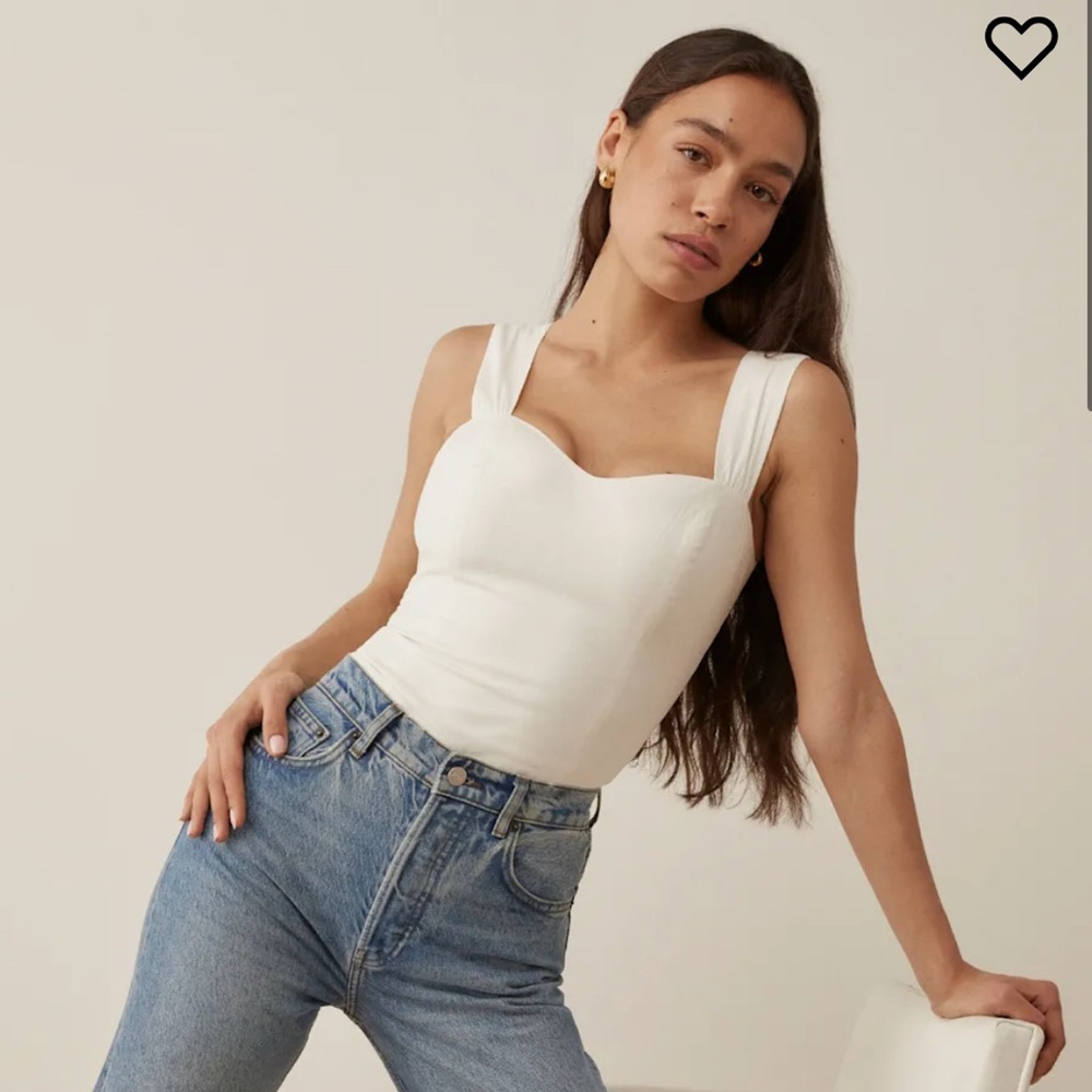 Reformation Santana Top White - Size 2